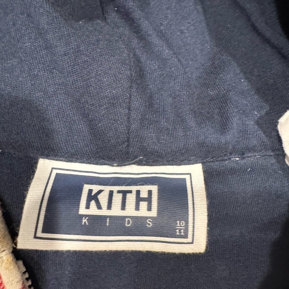 Kith kids SwEater with matching HAT Flannel Warm Quilted Hoodie Ivory size 10/11 - Picture 5 of 11